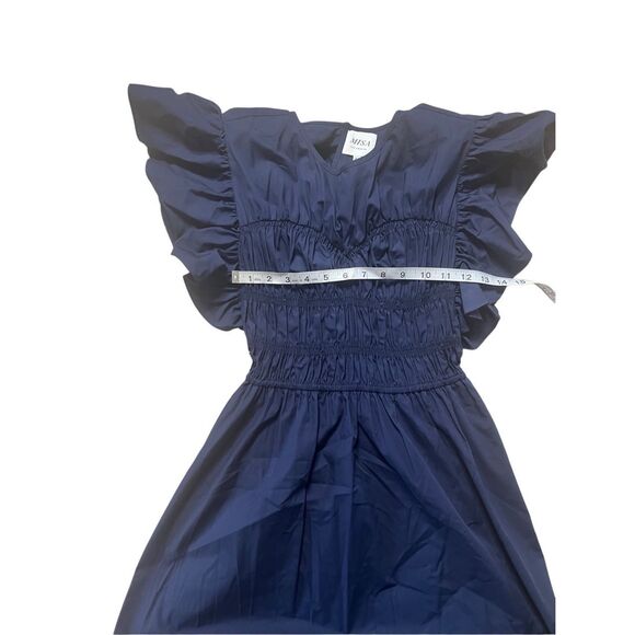Misa Los Angeles Women's Blue Radha Flutter Sleeve Smocked Mini Dress XS NWT - Picture 3 of 7